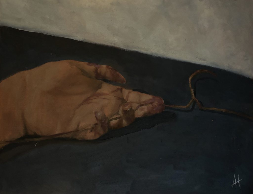 Painting of a glove and wire