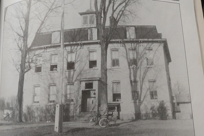 Front of 1800s school building